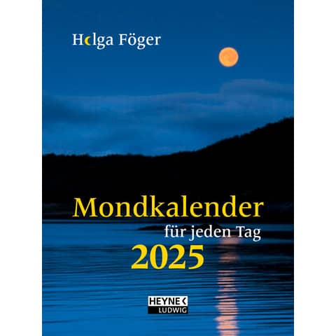 Taschenkalender Heyne 23943 Mondkalender, Jahr 2025, DIN A6 (10,5 x 14 cm), 1 Tag auf 1 Seite