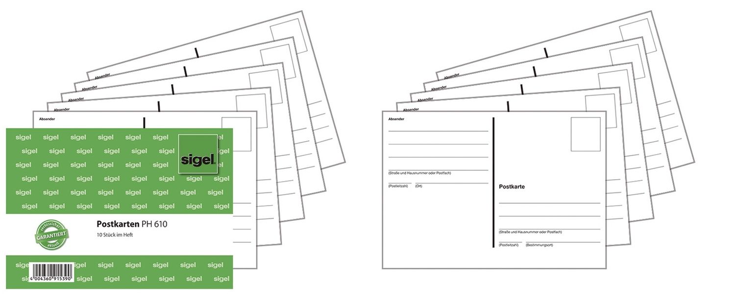 Postkarten-Heft, A6 , 10 Blatt