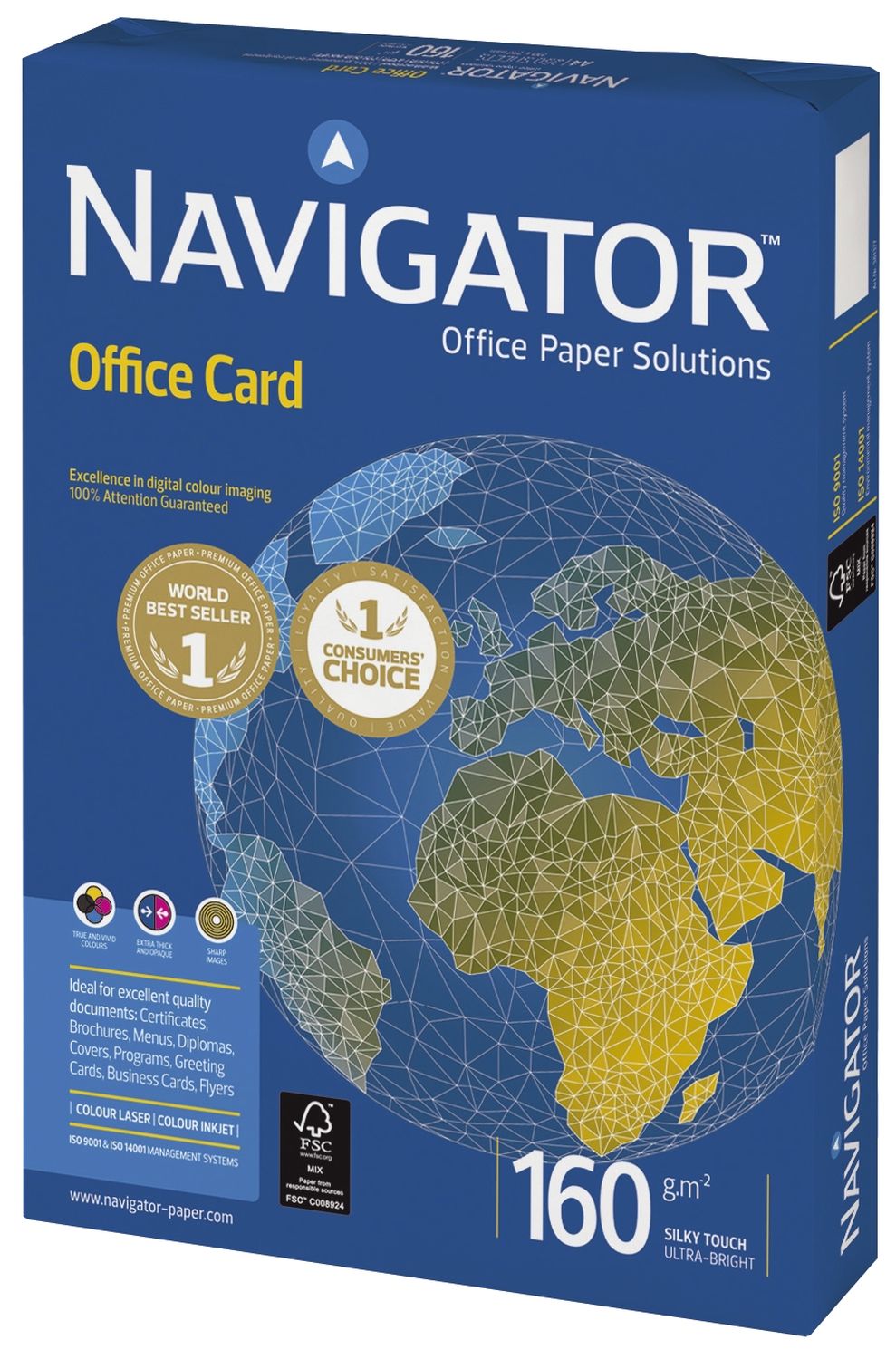 Kopierpapier Navigator Office Card N16A4, DIN A4, 160 g/qm, weiß, 250 Blatt