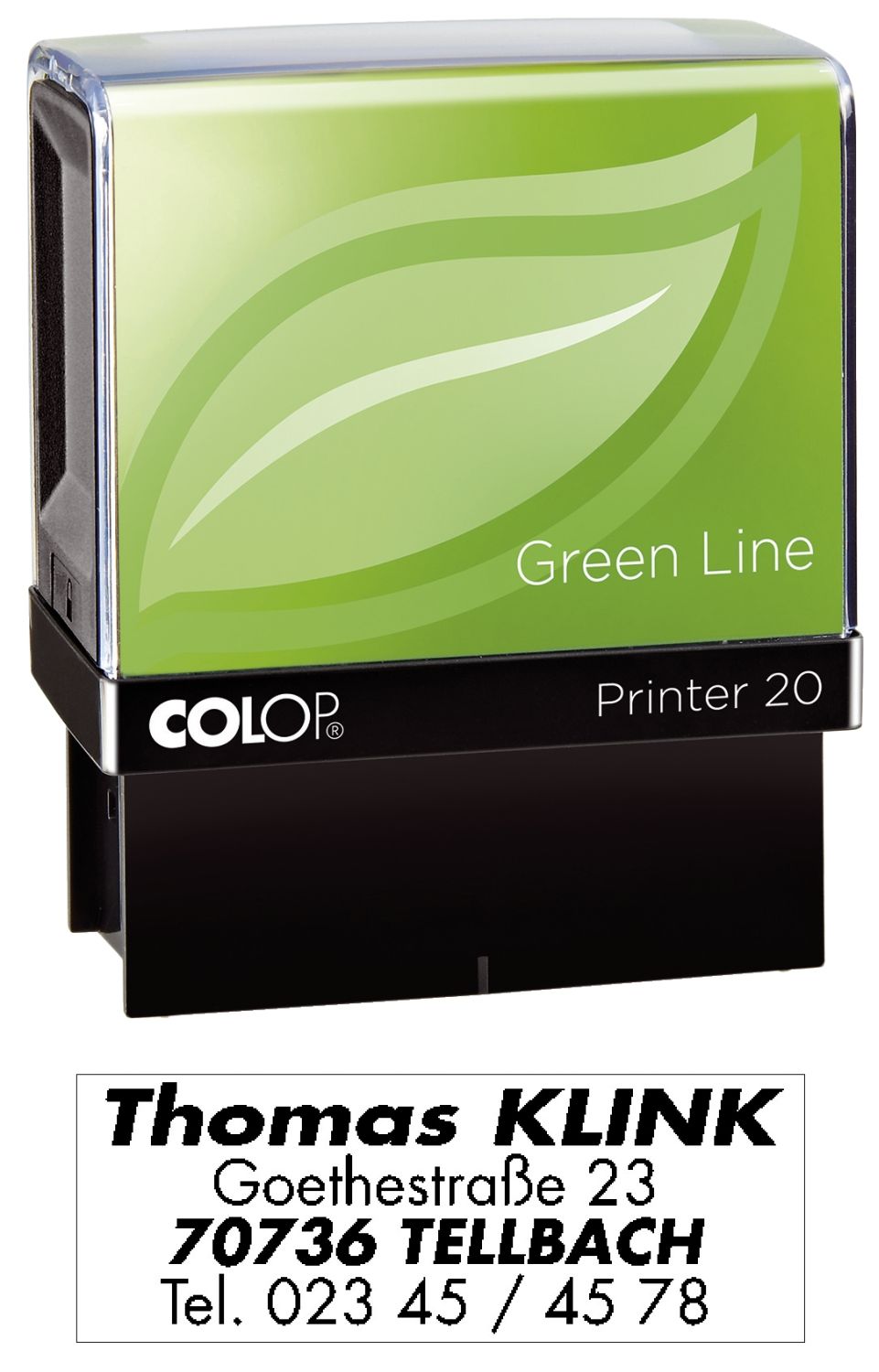 Printer 20 Green Line - max . 4 Zeilen, 14 x 38 mm