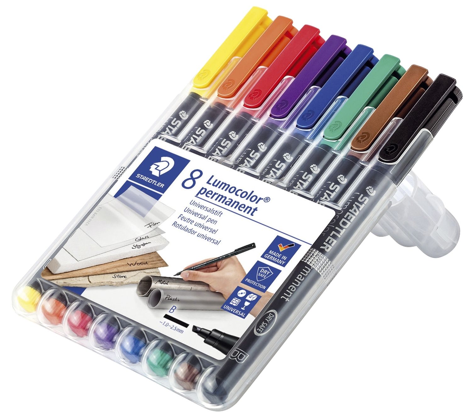 Feinschreiber Universalstift Lumocolor® - permanent, B, 8 Farben