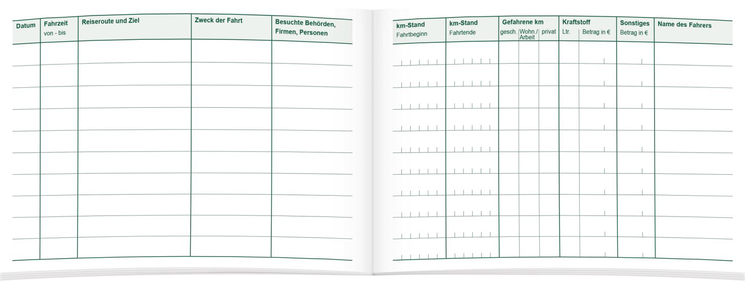 Fahrtenbuch für Pkw - 64 Seiten, A6 quer