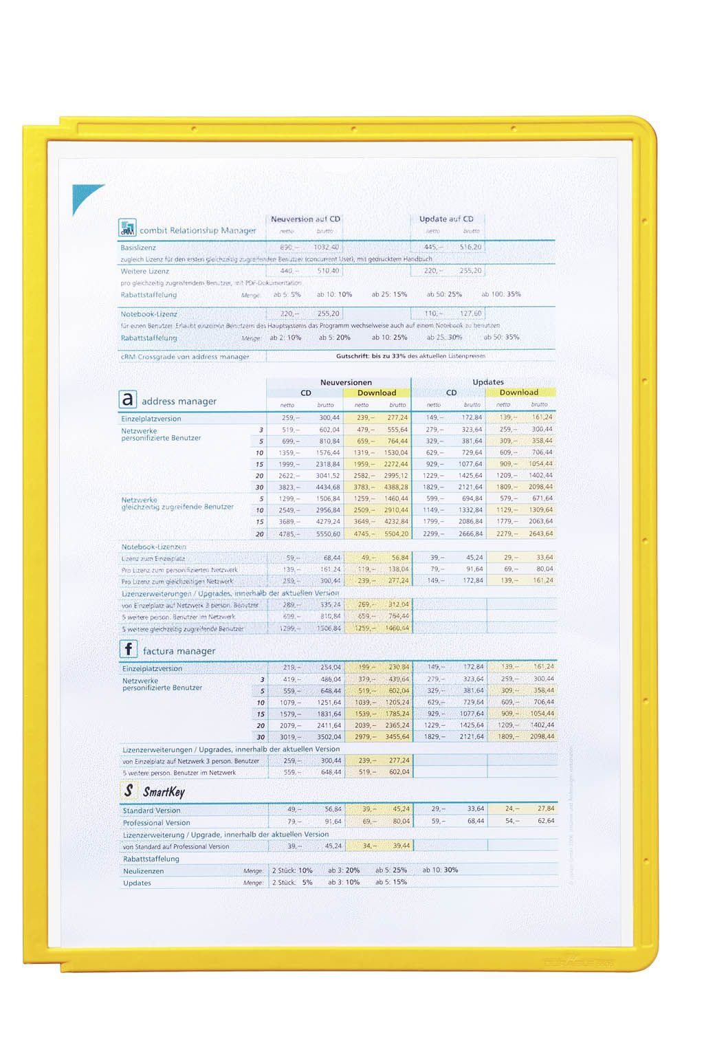 Sichttafel SHERPA® PANEL A4, gelb