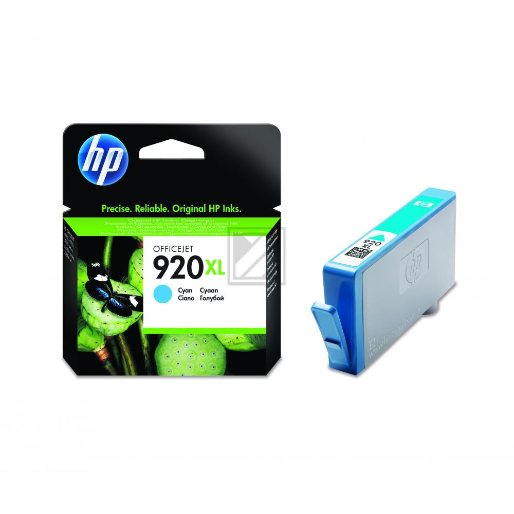 Original Tinte HP 920XL (CD972AE), ca. 700 Seiten, cyan