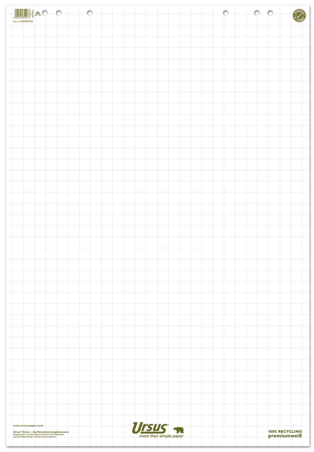 Flipchart-Block - 68 x 99 cm, kariert, 80 g/qm, 20 Blatt