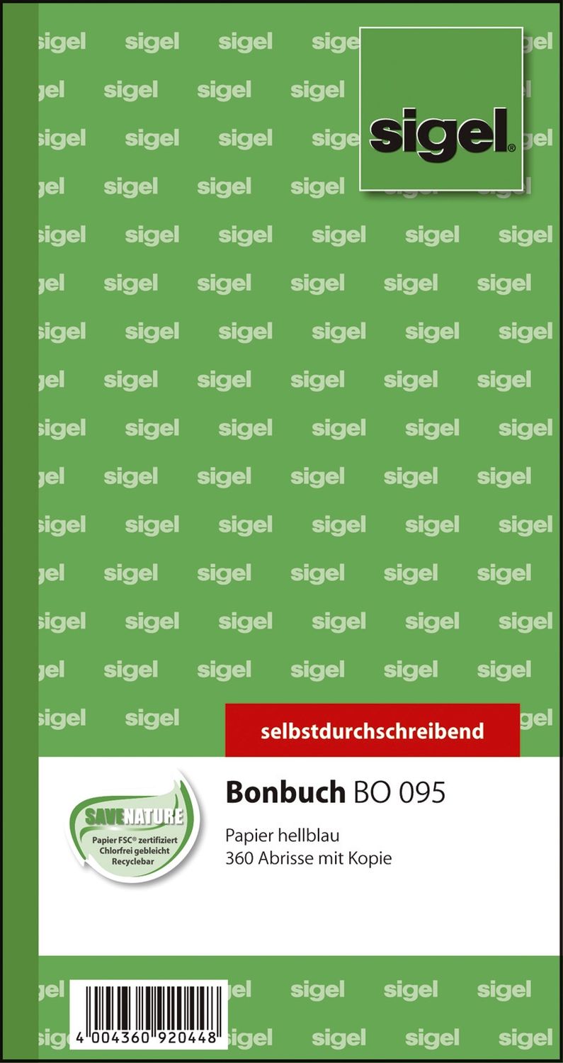 Bonbuch - o. Kellner-Nr., 360 Abrisse, SD, hellblau, 105x200 mm, 2 x 60 Blatt