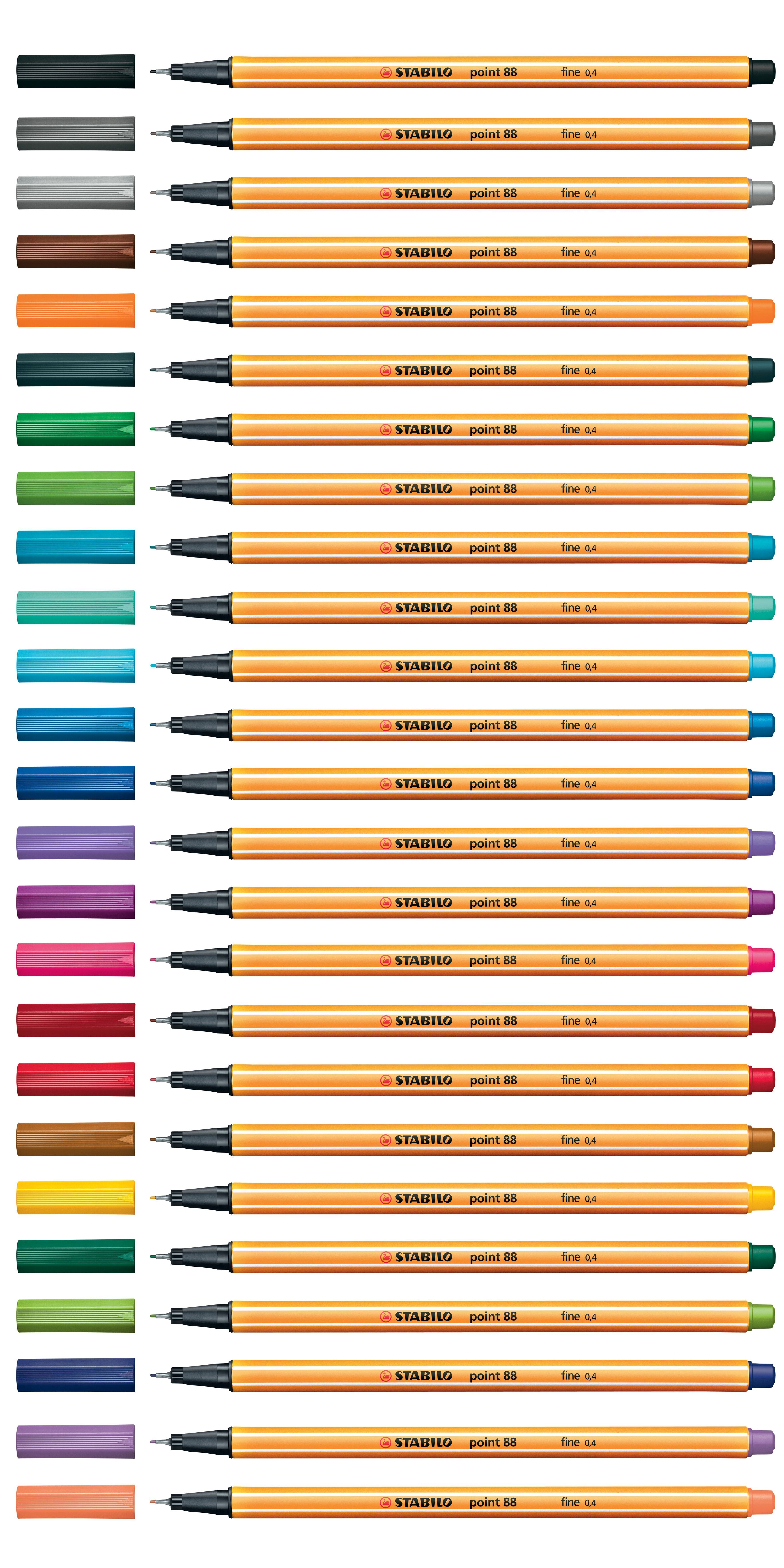 Fineliner - point 88 - 25er Rollerset - mit 25 verschiedenen Farben