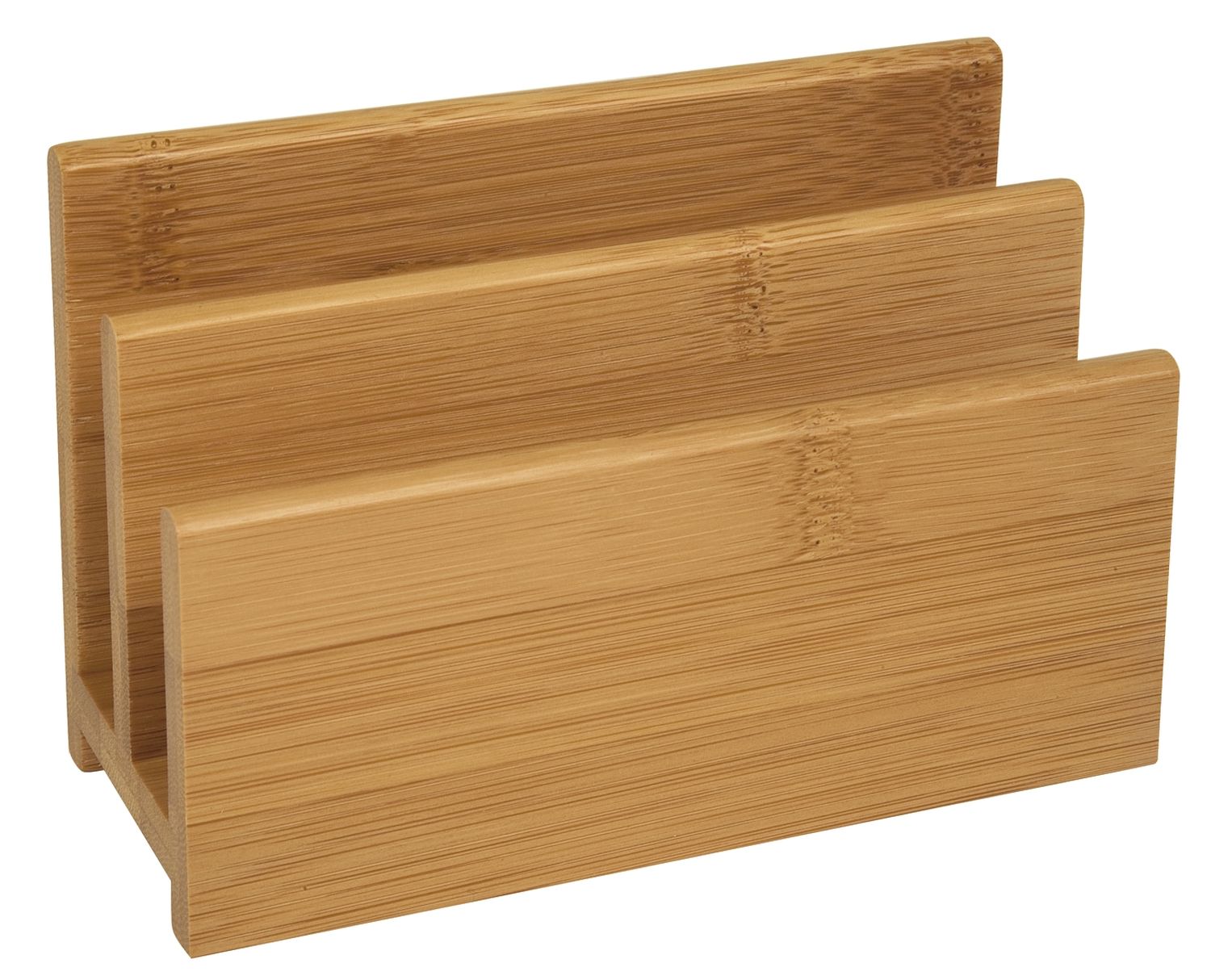 Briefständer Wedo Bambus 61307, 2 Fächer, aus Holz, braun