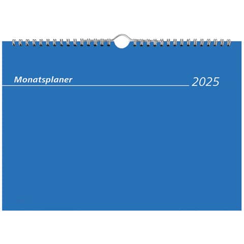 Monatsplaner Zettler 989 Wandkalender 602629, Jahr 2025, 1 Monat auf 1 Seite, DIN A4 (29 x 21 cm), blau