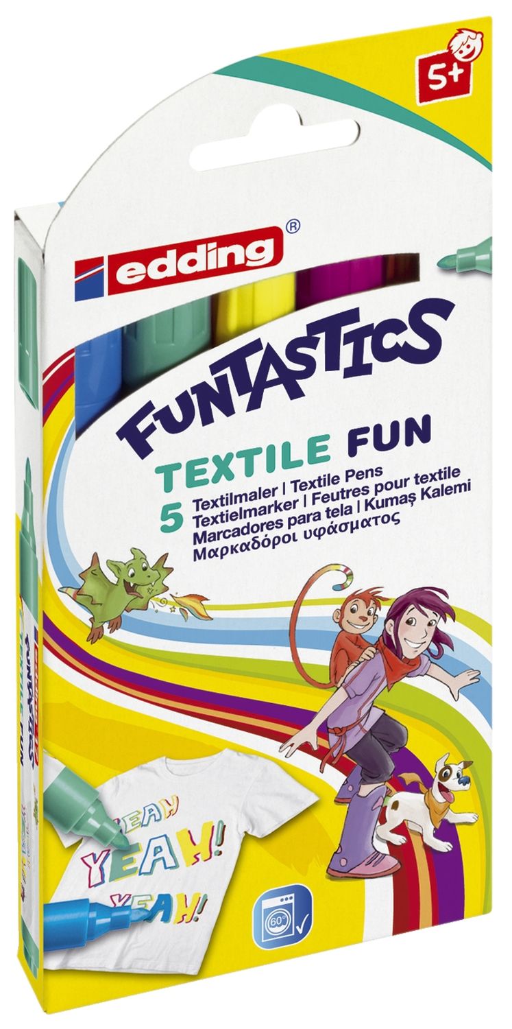 Textilmarker Fun Set Funtastics - 2-3 mm, 5 Farben