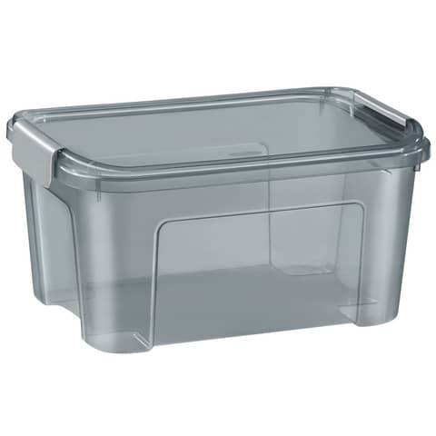 Strata Aufbewahrungsbox Strata 2345030061 mit Deckel, 13 Liter, transparent/grau