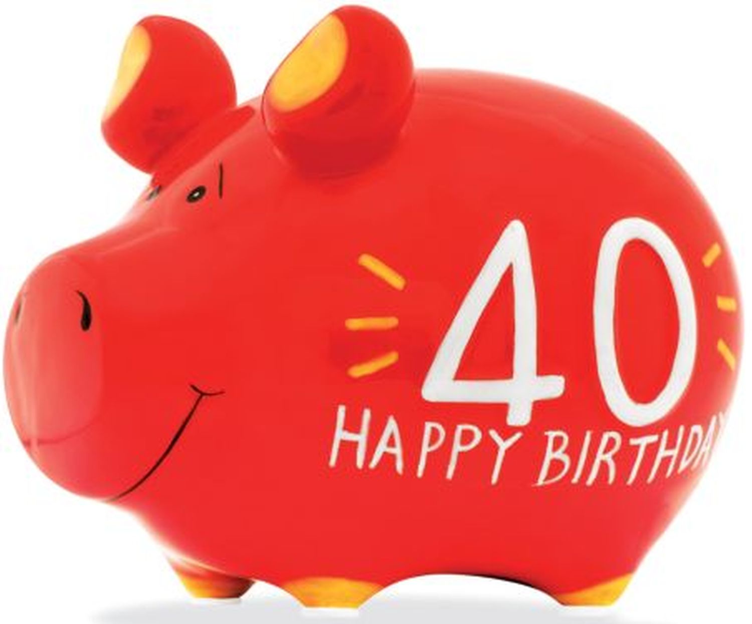 Spardose Schwein "40 Happy Birthday" - Keramik, klein