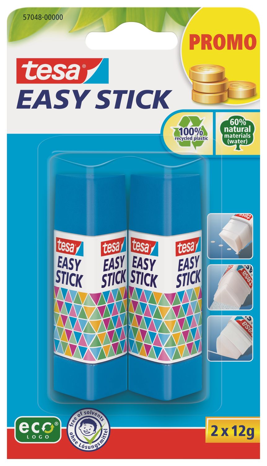 Klebestift Easy Stick - 2x 12 g, pink & blau