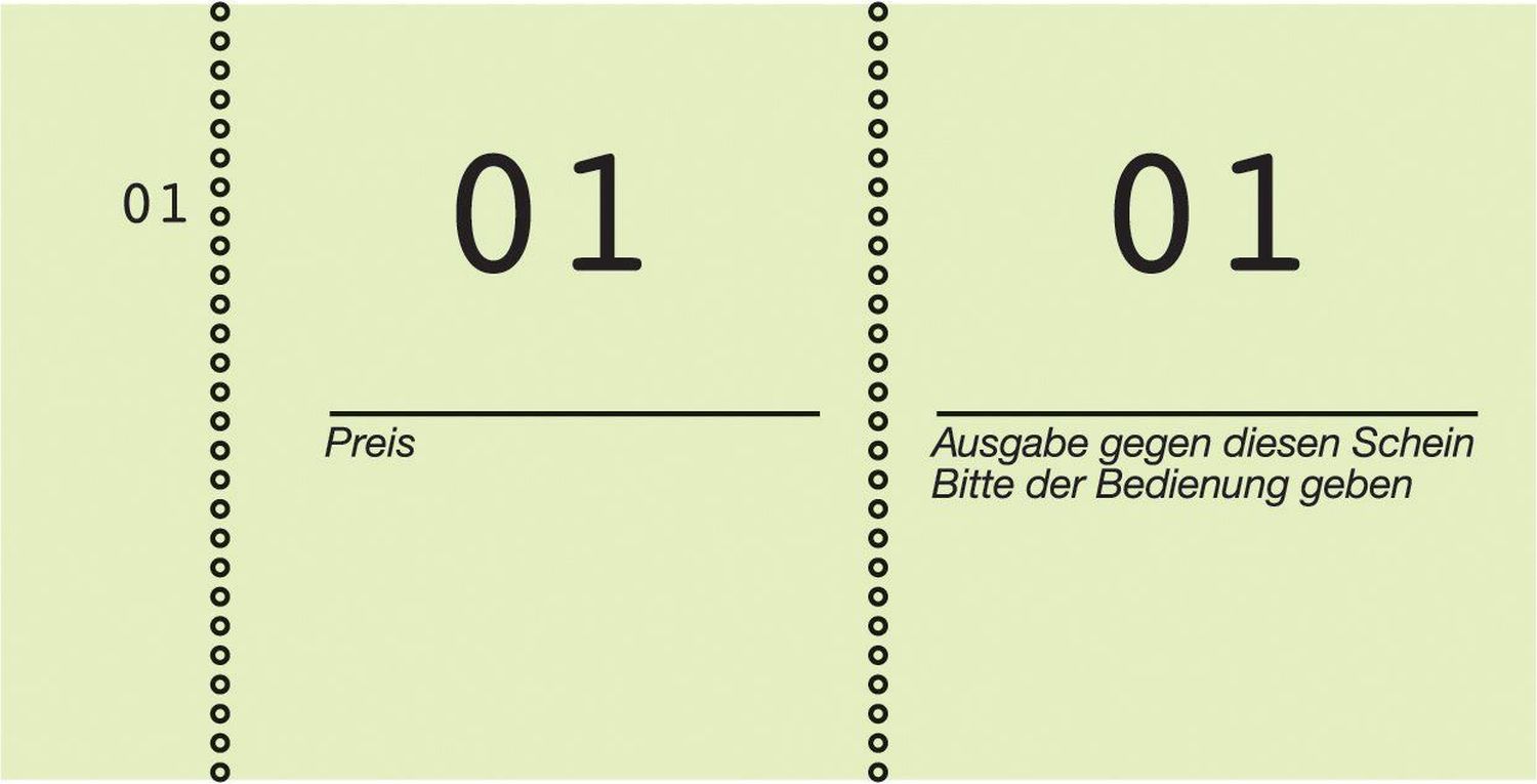 869 Nummernblock - 5-farbig, 10 Blocks nummeriert 1-1000, 2 Blocks je Farbe