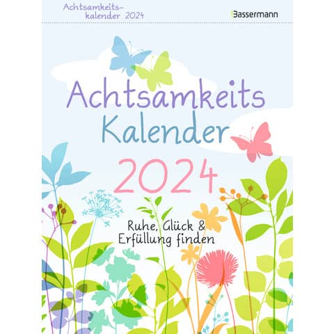 Abreißkalender Bassermann Achtsamkeits 4767, Jahr 2024, 1 Tag auf 1 Seite, 16,5 x 22 cm