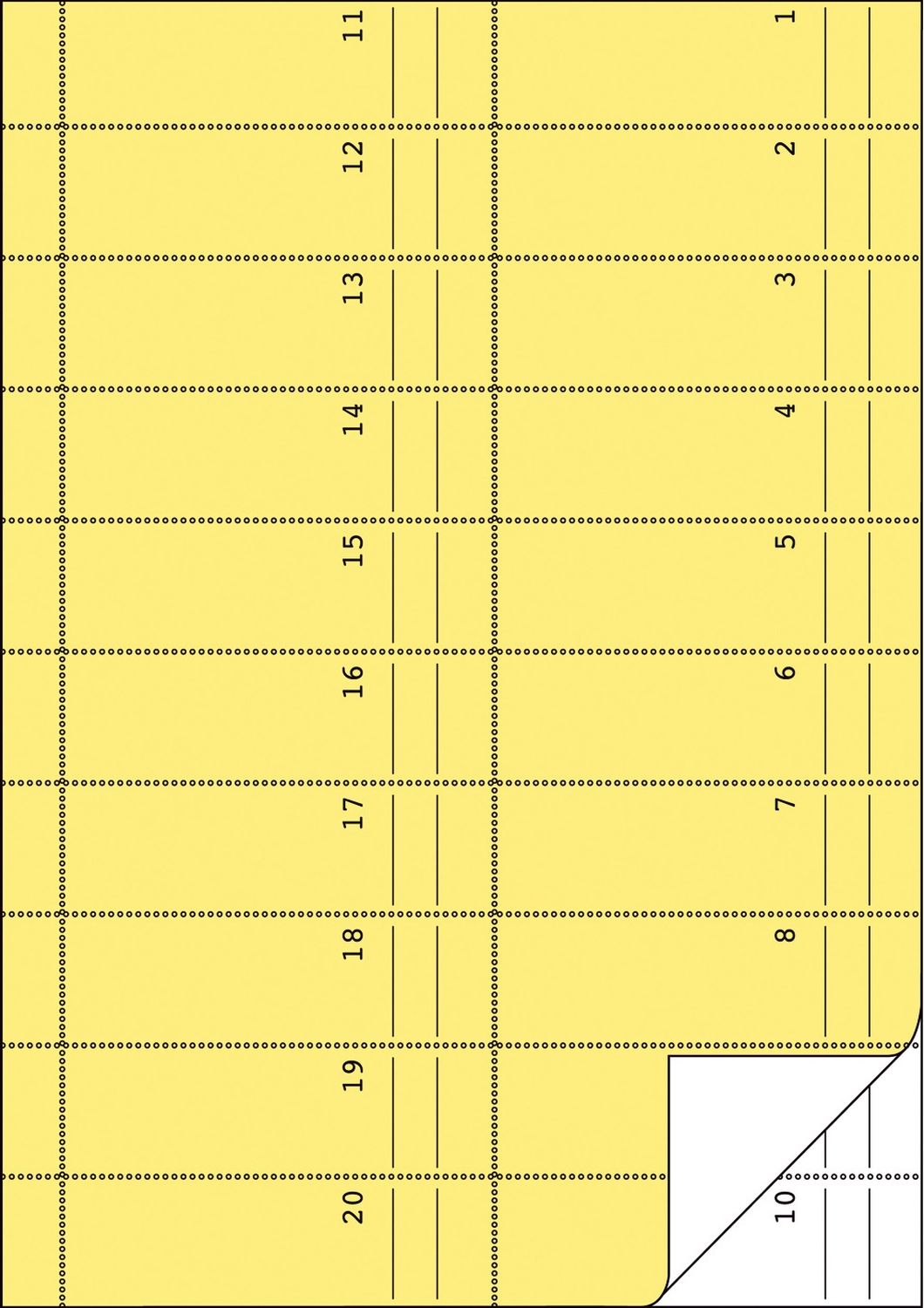 842 Bonbuch, DIN A4, fortlaufend nummeriert, 2 x 50 Blatt, gelb, weiß