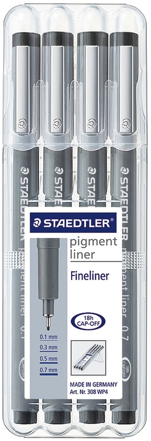 Feinschreiber pigment liner - 4er Etui