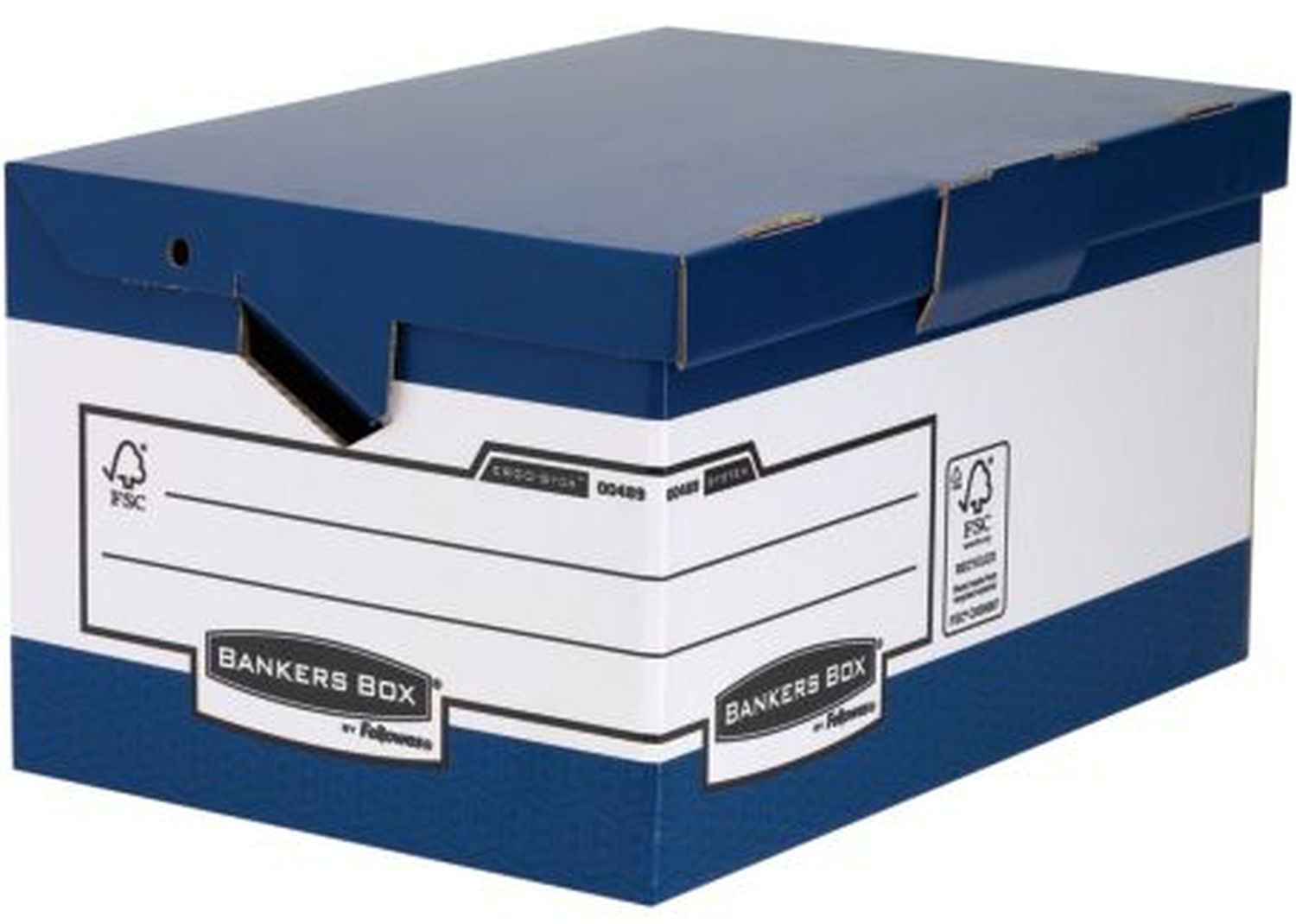 Archivcontainer Bankers Box® System ERGO-Stor 0048901 mit Klappdeckelbox für Ordner und Archivschachteln, blau/weiß